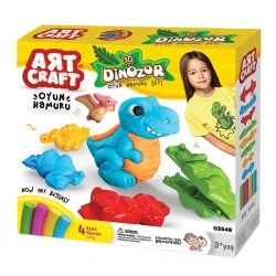 Art Craft , 3D Dinosaur Play Dough Set , 4 pcs , 200 gm