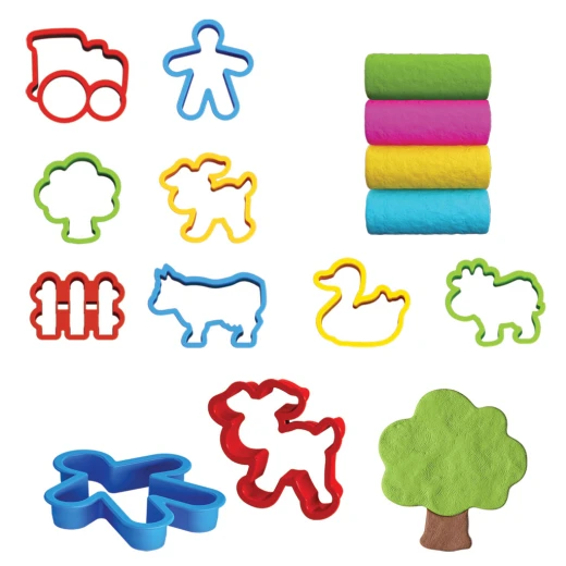 Art Craft , 3D Farm Play Dough Set , 4 pcs , 200 gm - Art Craft - Image 3