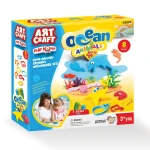 Art Craft , Ocean Animals Play Dough Set , 3 Colors , 150 gr , 8 pcs - Art Craft