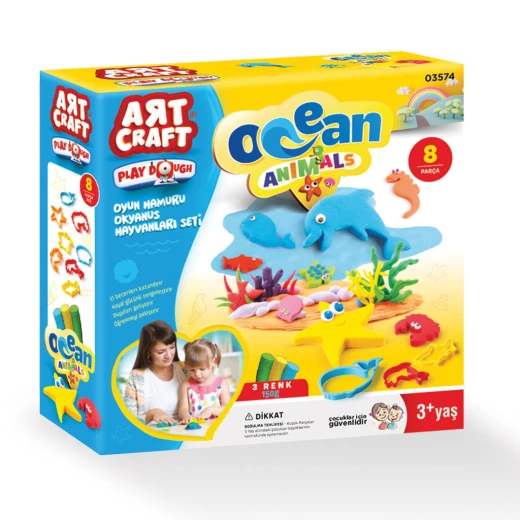 Art Craft , Ocean Animals Play Dough Set , 3 Colors , 150 gr , 8 pcs Art Craft , Ocean Animals Play Dough Set , 3 Colors , 150 gr , 8 pcs