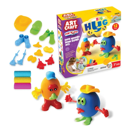 Art Craft- Big Hug Play Dough Set , 3 Colors , 150 gm , 12 pcs - Art Craft - Image 2