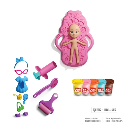 Art Craft, Baby Dress-Up Dough Set 280g for Creative Fashion Play, Doll Outfit Design, Imagination Stimulation and Fine Motor Skill Development for Kids - Art Craft - Image 2