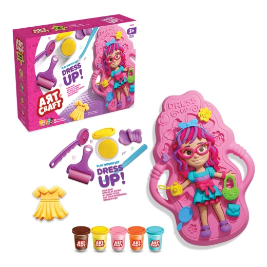Art Craft, Baby Dress-Up Dough Set 280g for Creative Fashion Play, Doll Outfit Design, Imagination Stimulation and Fine Motor Skill Development for Kids - Art Craft - Image 3