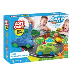 Art Craft, Art Sand Play Sand Set 300g Blue and Green for Creative Car Making, Molding Fun, Hand Skill Development and Imaginative Play for Kids