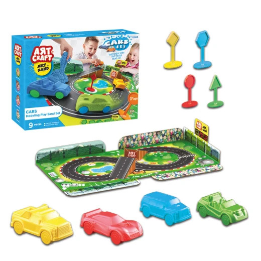 Art Craft, Art Sand Play Sand Set 300g Blue and Green for Creative Car Making, Molding Fun, Hand Skill Development and Imaginative Play for Kids - Art Craft - Image 3