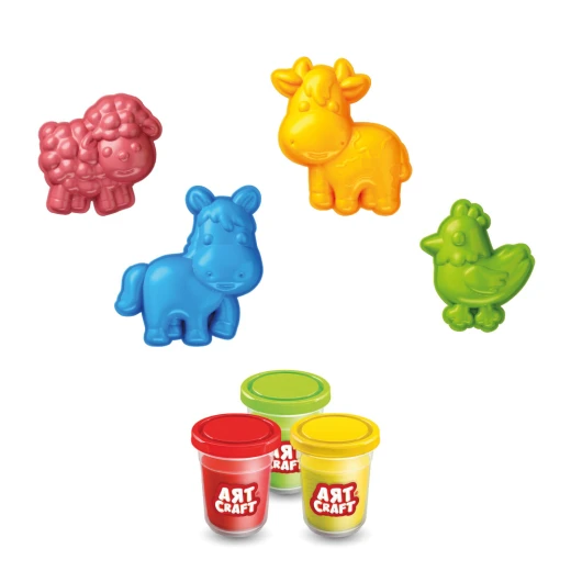 Art Craft, Farm Animals Dough Set 168 Gr for Creative Play, Imaginative Farm Animal Making, Dexterity and Motor Skill Development for Kids - Art Craft - Image 2