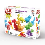 Art Craft, 3D Dinosaur Play Dough Set 168 Gr for Creative Play, Motor Skill Development, Imaginative Dinosaur Molding and Natural Dough Fun for Kids - Art Craft