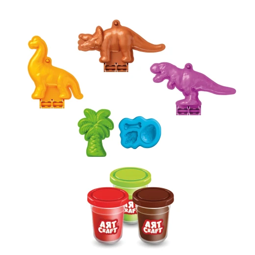 Art Craft, 3D Dinosaurs Dough Set for Creative Play, Manual Dexterity Development, Imaginative Dinosaur Molding and Safe Non-Toxic Play for Kids - Art Craft - Image 2