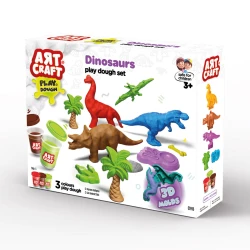 Art Craft, 3D Dinosaurs Dough Set for Creative Play, Manual Dexterity Development, Imaginative Dinosaur Molding and Safe Non-Toxic Play for Kids