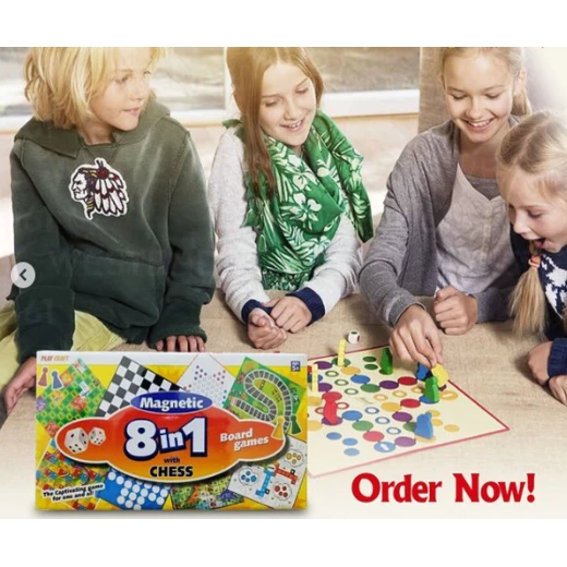 Play Craft | 8 in 1 Magnetic Board Game Party - Play Craft - Image 2