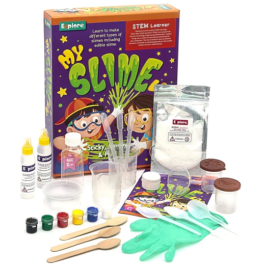 Play Craft, My Slime Lab DIY Science Kit for Kids to Make Flowing Slime, Bouncy Guar Gum Balls and Edible Slime with Fun STEM Learning and Experiments - Play Craft - Image 2