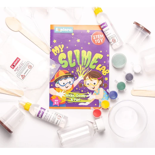 Play Craft, My Slime Lab DIY Science Kit for Kids to Make Flowing Slime, Bouncy Guar Gum Balls and Edible Slime with Fun STEM Learning and Experiments - Play Craft - Image 5