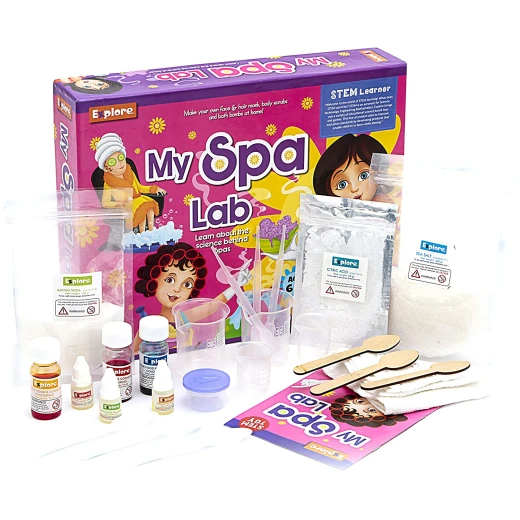 Play Craft, My Spa Lab DIY Science Kit for Kids to Make Bath Bombs, Scented Bath Salts, Face Masks, Body Scrubs and Massage Oils with STEM Learning - Play Craft - Image 2