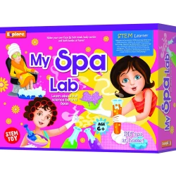Play Craft, My Spa Lab DIY Science Kit for Kids to Make Bath Bombs, Scented Bath Salts, Face Masks, Body Scrubs and Massage Oils with STEM Learning