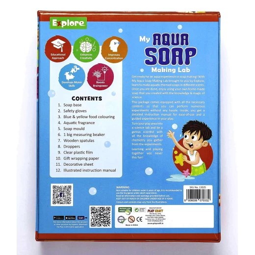 Play Craft, My Aqua Soap Making Lab for kids to create colorful aquatic scented soaps, enjoy fun educational experiments and learn simple chemistry with all included tools - Play Craft - Image 5