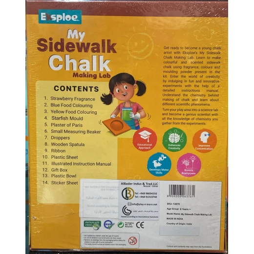 Play Craft, My Sidewalk Chalk Making Lab Kids DIY Educational Craft Kit for Making Colorful Scented Chalk Shapes and Creative Outdoor Fun - Play Craft - Image 2