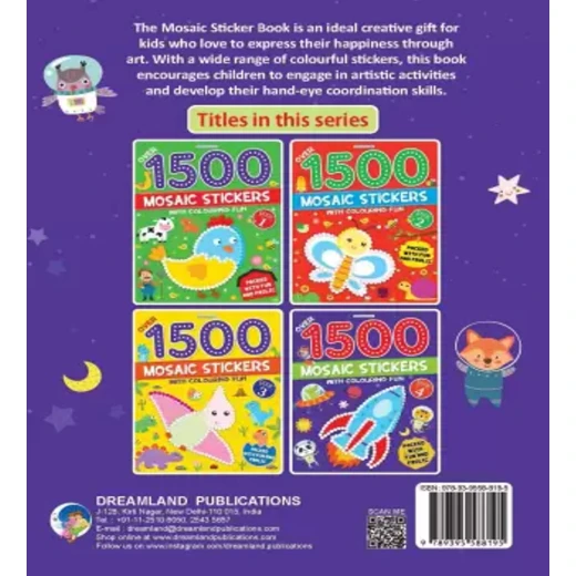 كتاب ملصقات فسيفساء مع متعة التلوين من دريم لاند - Dreamland - Image 10
