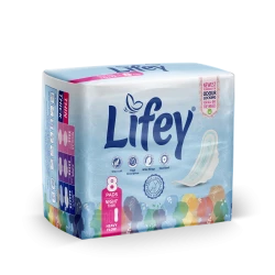 Lifey with the latest global odour-control technology, thin night pads ideal for heavy flow, offering maximum protection and long-lasting comfort throughout the night. Pack of 8 pads.