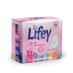 Lifey with the latest global odour-control technology. Regular thin pads ideal for light flow, offering maximum protection and all-day comfort. Pack of 10 pads - Lifey