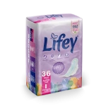 Lifey with the latest global odour-control technology, super thin pads ideal for medium flow, offering maximum protection and all-day comfort. Pack of 36 pads. - Lifey