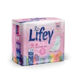 Lifey with the world’s latest odour control technology, regular thick sanitary pads ideal for light flow, offering maximum protection and all-day comfort, pack of 40 pads. - Lifey