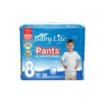 Baby Life mega maxi Pants Diapers, Size8 |+22 kg. High absorbency and leak protection to keep your baby dry, soft and gentle on sensitive skin, with a flexible design for all-day comfort - Baby Alive