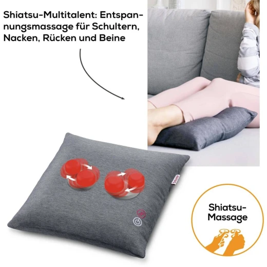 Beurer MG135 SH Shiatsu Massage Cushion, Neck & Back Massager with Heat, Deep-Kneading Nodes, Soft Velvet Cover, Home Relaxation & Tension Relief - Beurer - Image 3