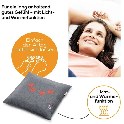 Beurer MG135 SH Shiatsu Massage Cushion, Neck & Back Massager with Heat, Deep-Kneading Nodes, Soft Velvet Cover, Home Relaxation & Tension Relief - Beurer - Image 6