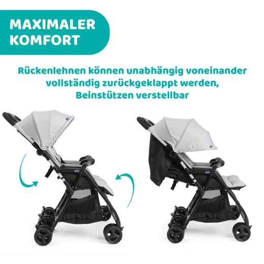 Chicco Ohlala Twin Stroller Silver Lightweight  - Chicco - Image 5