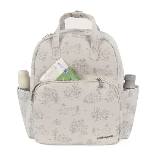 Pasito a Pasito Diaper Bags – Toile de Jouy Cream Rucksack Stylish and Comfortable Backpack for Modern Moms - Pasito a Pasito - Image 2