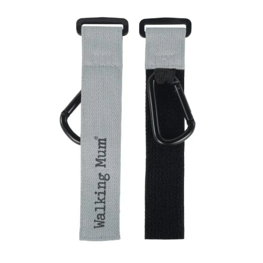 Pasito a Pasito Set of 2 Stroller Hooks – Mami ECO Print in Cloud Color, Ideal for Hanging Bags and Baby Essentials On the Go - Pasito a Pasito - Image 4