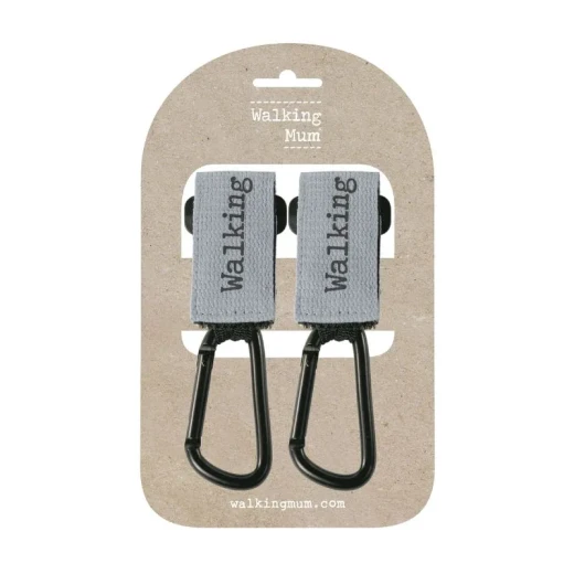 Pasito a Pasito Set of 2 Stroller Hooks – Mami ECO Print in Cloud Color, Ideal for Hanging Bags and Baby Essentials On the Go - Pasito a Pasito - Image 3