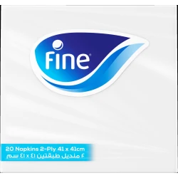 مناديل مائدة, 20 قطعة, باللون الأبيض, 41*41 سم من فاين