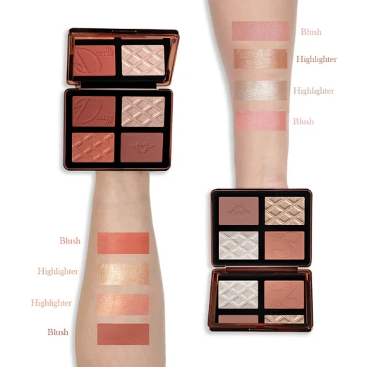Forever 52 Make Me Glow Rose Gold Highlighter and Blush Kit Makeup Essentials for Cheeks and Eyes - Forever 52 - Image 4
