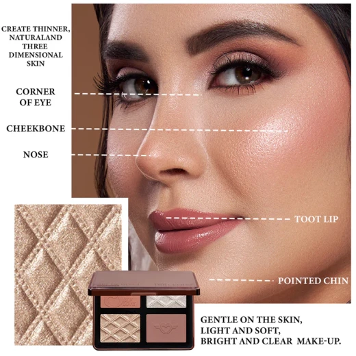 Forever 52 Make Me Glow Rose Gold Highlighter and Blush Kit Makeup Essentials for Cheeks and Eyes - Forever 52 - Image 3