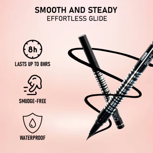Forever 52 Pro Ink Liner Waterproof Smudge Proof Eyeliner Black Precision Makeup for Winged Eyeliner - Forever 52 - Image 2