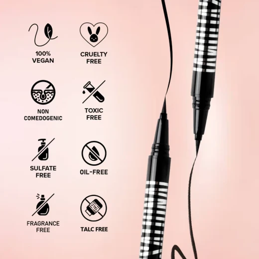 Forever 52 Pro Ink Liner Waterproof Smudge Proof Eyeliner Black Precision Makeup for Winged Eyeliner - Forever 52 - Image 3