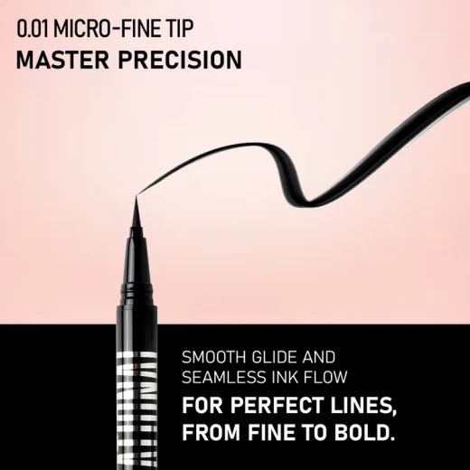 Forever 52 Pro Ink Liner Waterproof Smudge Proof Eyeliner Black Precision Makeup for Winged Eyeliner - Forever 52 - Image 4