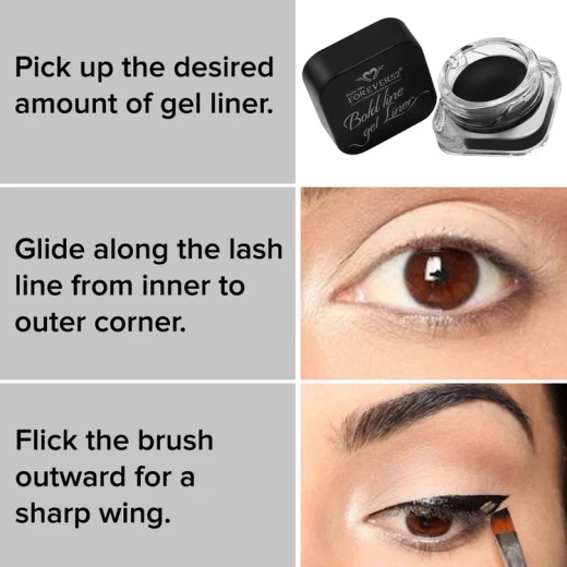 Forever 52 Bold Line Waterproof Matte Gel Eyeliner Intense Color Long Lasting Eye Makeup for Dramatic Eyes - Forever 52 - Image 4