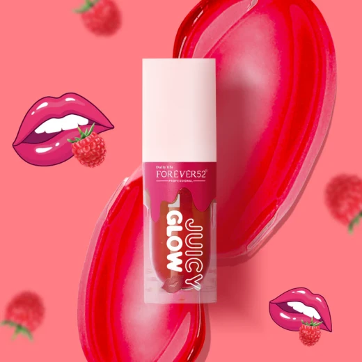 Forever 52 Juicy Glow Raspberry Lip Oil Moisturizing Shine Hydrating Lip Care for Soft Supple Lips 5ml - Forever 52 - Image 2