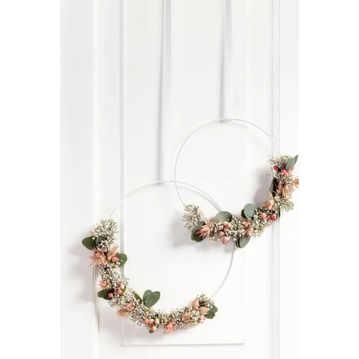 Folia Decorative Metal Rings White 2 Pieces (25 cm & 30 cm) Versatile DIY Craft Hoops for Floral Arrangements, Wreaths & Home Decor Model 24205 - Folia - Image 2