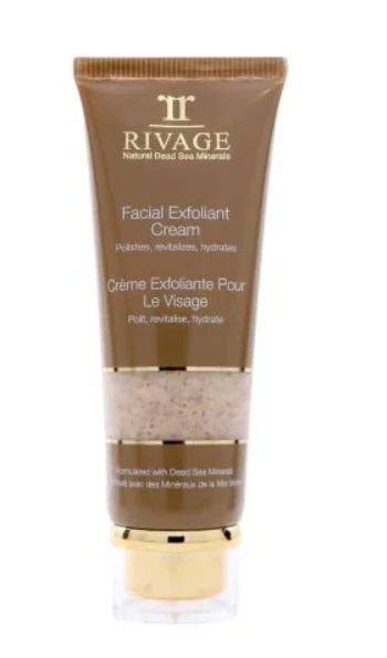 Rivage Facial Exfoliant Cream 100ml - Gentle Face Scrub with Dead Sea Minerals, Avocado & Olive Oil - Deep Cleansing Exfoliator for All Skin Types - Rivage