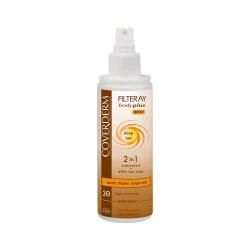 Coverderm Filteray Body Plus Deep Tan Sunscreen UVA UVB Protection Water Resistant 200ml for Tanning