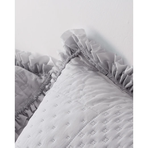 طقم غطاء سرير مدام كوكو ميدوس مزدوج – رمادي، غطاء سرير 230×250 سم مع 2 كيس وسادة، تصميم عصري أنيق من البوليستر لغرفة نوم مميزة - مدام كوكو - Image 2