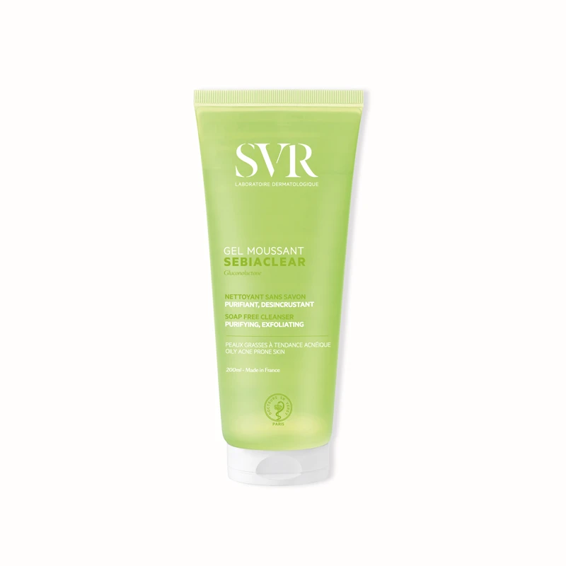 SVR Sebiaclear Face & Body Cleanser with Salicylic Acid for Sensitive Oily to Combination Skin. Soap-free Wash that Eliminates Impurities & Excess Sebum Without Drying the Skin 200ML - SVR
