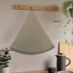 Equart Round Kitchen Towel - Beige 80cm