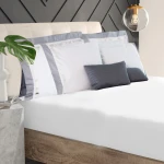 Givi Lulu Brompton 2-Piece Single Fitted Sheet Set - White & Taupe - Givi Lulu