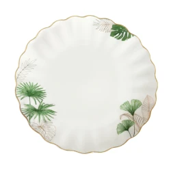Easy Life Exotique 26cm Dinner Plate - White & Green