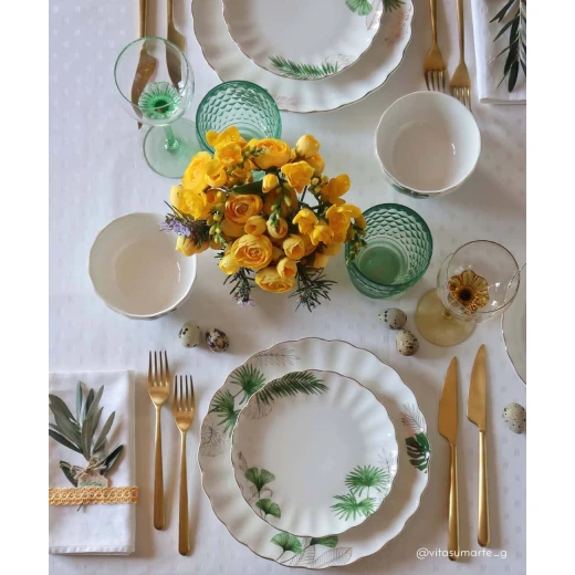 Easy Life Exotique 26cm Dinner Plate - White & Green - Easy Life - Image 3