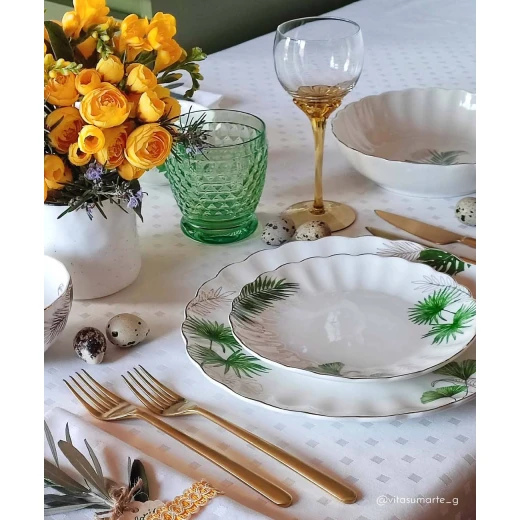 Easy Life Exotique 26cm Dinner Plate - White & Green - Easy Life - Image 4